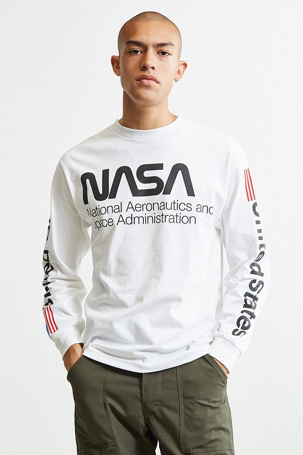 Style Nasa Long Sleeves Designer White Tee with upto 50% off