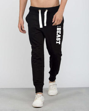 Beast Premium Solid Black Thick Joggers