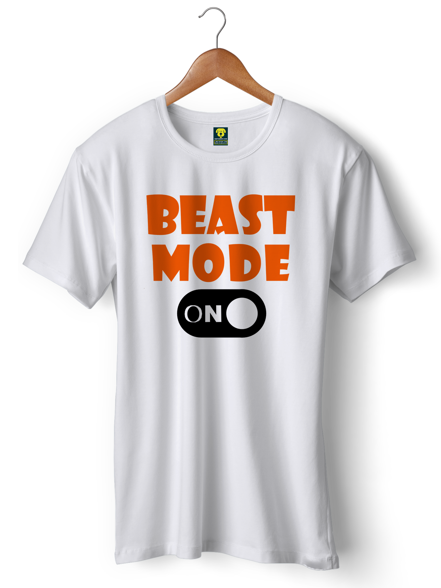 Beast Mode Gym White Half Sleeve T-Shirt - Badtamees