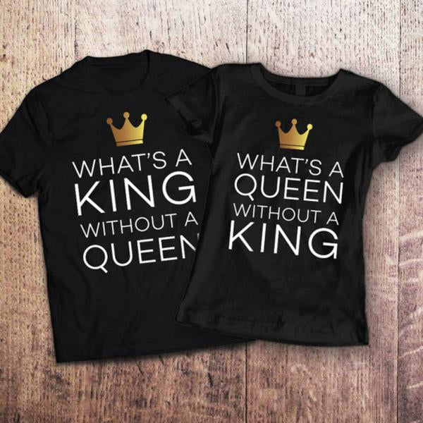 Whats a King Queen black Gold Tshirt Combo - Badtamees