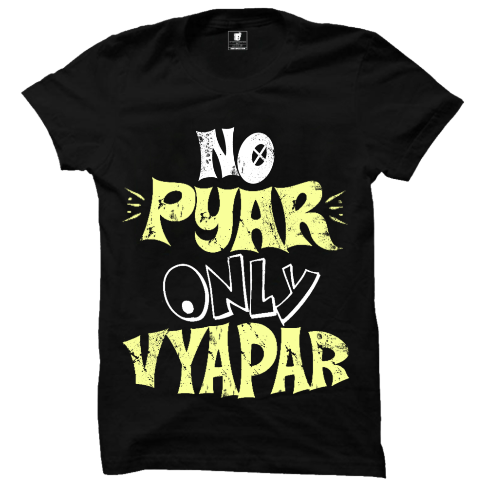 No Pyar Only Vyapar Premium Black T-Shirt