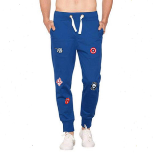 Wear Affair Patched Distressed Premium Joggers Royal Blue