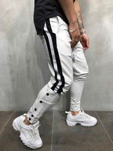 White With Black Strips Slim Fit Jogger