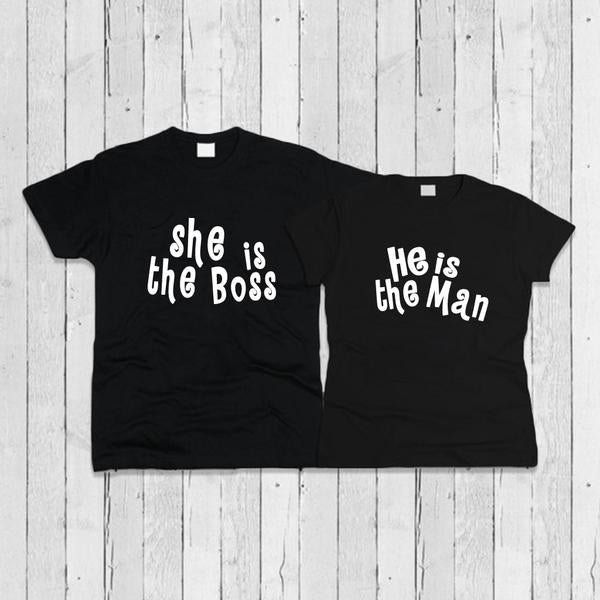 She is the boss black Tshirt Combo - Badtamees